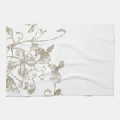 Serviette de thé botanique de vigne fleurissante (Horizontal)