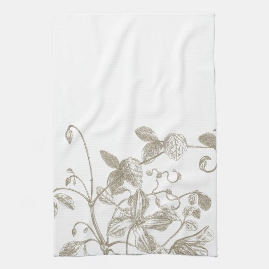 Serviette de thé botanique de vigne fleurissante (Vertical)