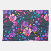 Serviette de thé botanique florale de cuisine de (Horizontal)