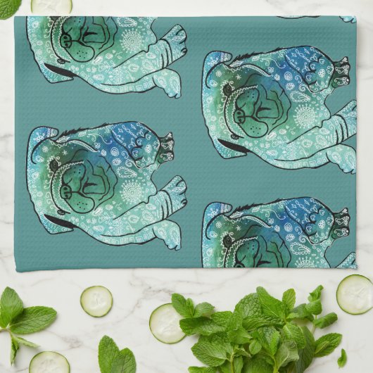 Serviette de thé Bulldog (Plié)