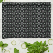 Serviette de thé circulaire noire (Plié)