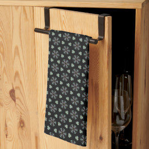 Serviette de thé circulaire noire