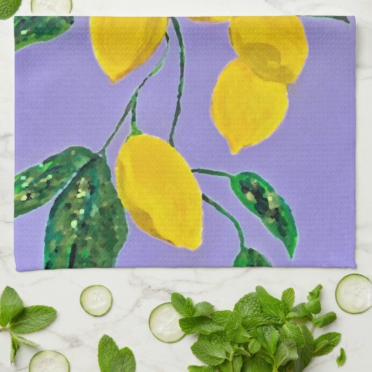 Serviette de thé citrons (Plié)