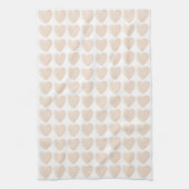 Serviette de thé - Coeurs d'amour beige (Vertical)