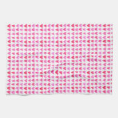 Serviette de thé - Coeurs d'amour rose (Horizontal)