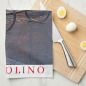 Serviette de thé couché de soleil sur le lac de Ga (Quart Plié)