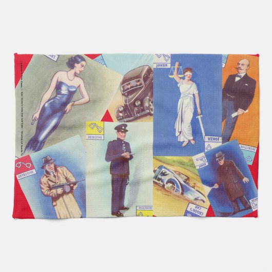 Serviette de thé "Crime Club" vintage (Horizontal)