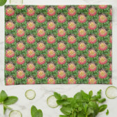 Serviette de thé Dahlia rose et jaune (Plié)