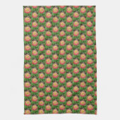 Serviette de thé Dahlia rose et jaune (Vertical)