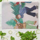 Serviette de thé d'art de Noël originale (Plié)