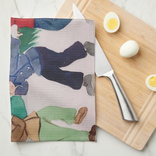 Serviette de thé d'art de Noël originale (Quart Plié)