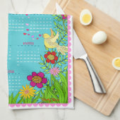 Serviette de thé de 2014 calendriers - Fox dans le (Quart Plié)