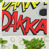 Serviette de thé de bande dessinée - dakka, dakka, (Plié)