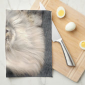 Serviette de thé de chat de ragondin du Maine (Quart Plié)