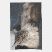 Serviette de thé de chat de ragondin du Maine (Vertical)