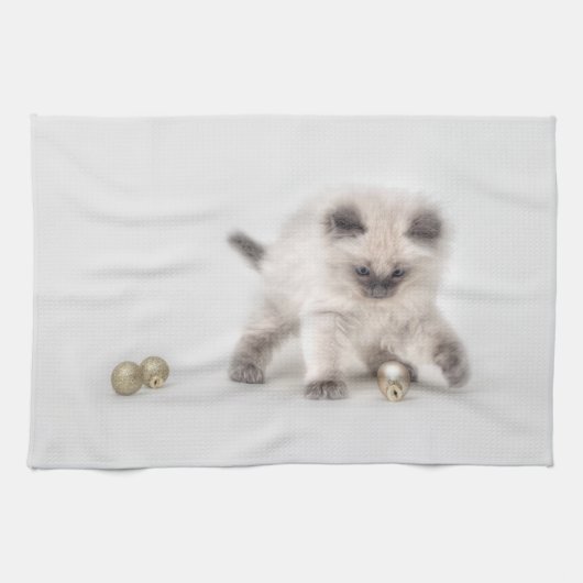 Serviette de thé de chaton de Ragdoll (Horizontal)