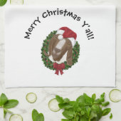 Serviette de thé de chèvre de Noël (Plié)