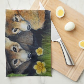 Serviette de thé de chiots de Fox (Quart Plié)