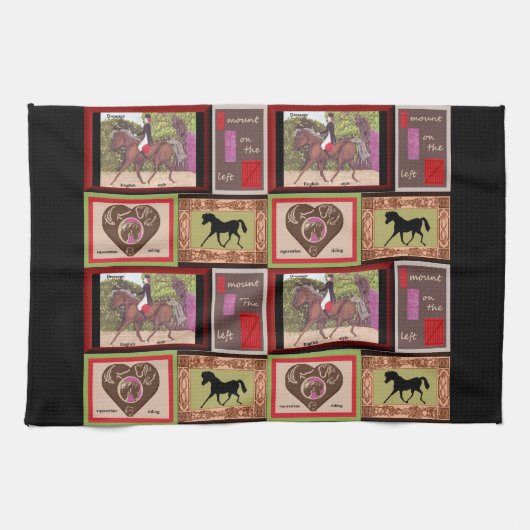 Serviette de thé de cuisine de cheval de dressage (Horizontal)