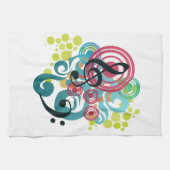 Serviette de thé de cuisine de remous de musique (Horizontal)