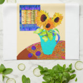 Serviette de thé de cuisine tournesol (Plié)