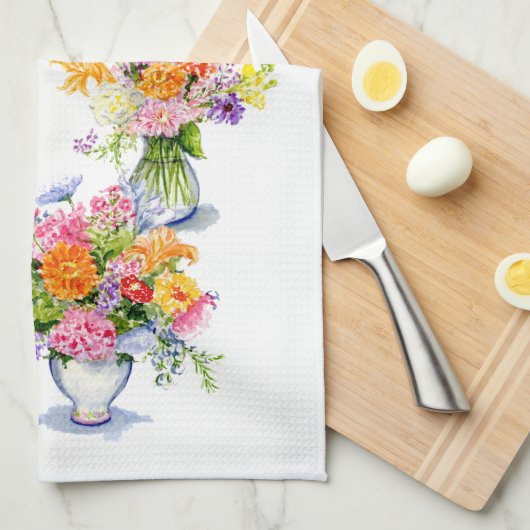 serviette de thé de fleur (Quart Plié)