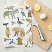 Serviette de thé de la faune des Grands Lacs (Quart Plié)