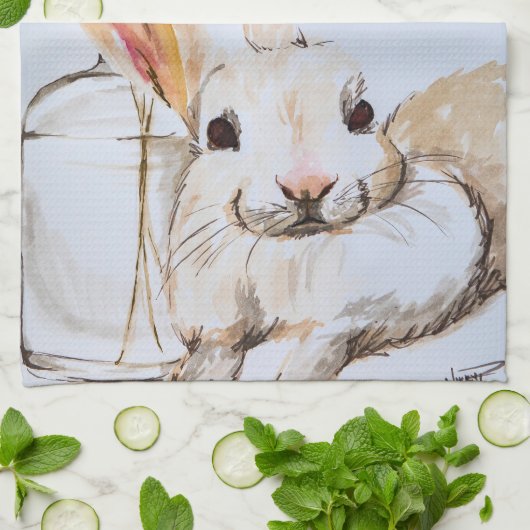 Serviette de thé de lapin (Plié)