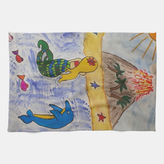 Serviette de thé de l'île Mermaid (Horizontal)