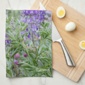 Serviette de thé de loup de fleurs sauvages (Quart Plié)