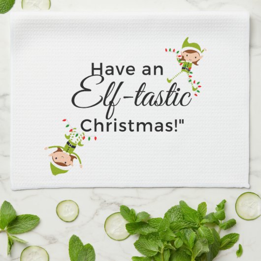 Serviette de thé de Noël - Elf Tastic 2 (Plié)