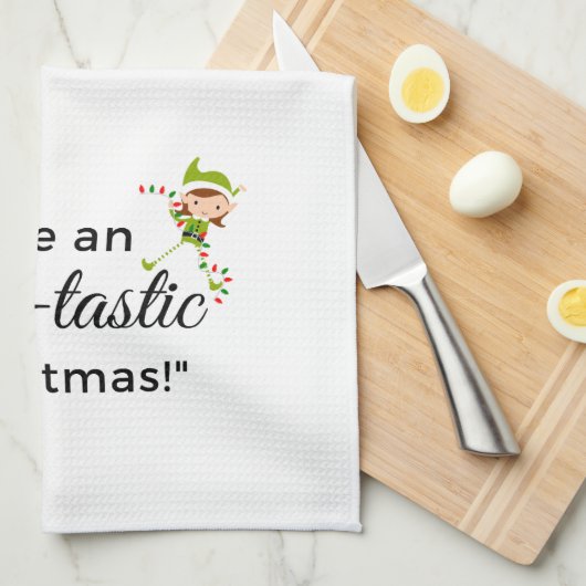 Serviette de thé de Noël - Elf Tastic 2 (Quart Plié)