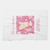 Serviette de thé de Noël rose sur mesure (Horizontal)