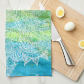 Serviette de thé de Paisley de batik d'aquarelle (Quart Plié)