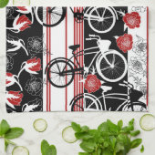 Serviette de thé de panier de fleur de vélo (Plié)