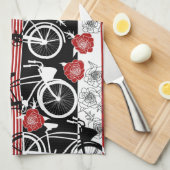 Serviette de thé de panier de fleur de vélo (Quart Plié)