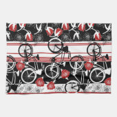 Serviette de thé de panier de fleur de vélo (Horizontal)