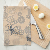 Serviette de thé de poulpe de Steampunk (Quart Plié)