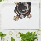 Serviette de thé de teckel (Plié)