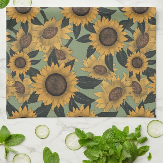 Serviette de thé de tournesol (Plié)