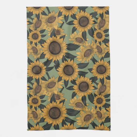 Serviette de thé de tournesol (Vertical)