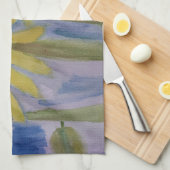 Serviette de thé de tournesol jaune été (Quart Plié)