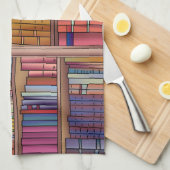 Serviette de thé de ver de livre (Quart Plié)
