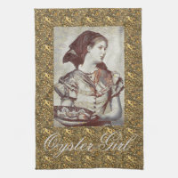 Serviette de thé de Victoriana de fille d'huître