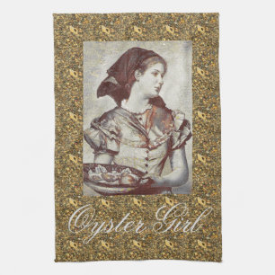 Serviette de thé de Victoriana de fille d'huître