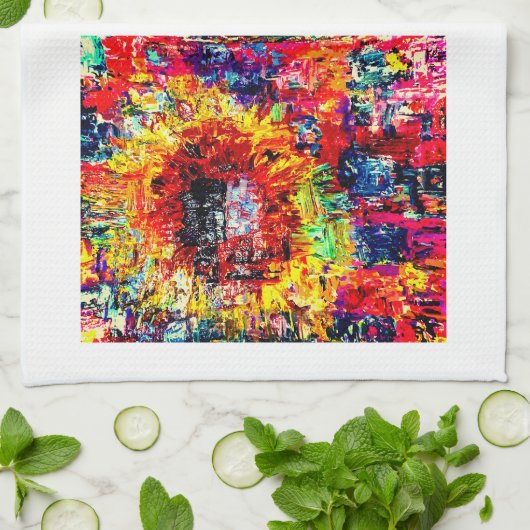 Serviette de thé d'explosion de tournesol (Plié)