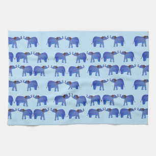 Serviette de thé d'humeur d'éléphant, motif ble