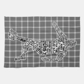 Serviette de thé du joueur de football typographiq (Horizontal)