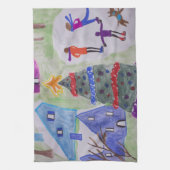 Serviette de thé du village de Noël (Vertical)