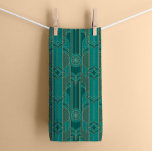 Serviette de thé Emerald Green Art Déco<br><div class="desc">Appréciez le raffinement de votre cuisine grâce à notre serviette de thé Emerald Green et Gold Art Deco. La riche teinte vert émeraude offre une toile luxueuse aux motifs Art Déco dorés qui ornent gracieusement cette pièce fonctionnelle. L'élégance géométrique et les dorures opulentes transforment votre cuisine ou votre bar en...</div>